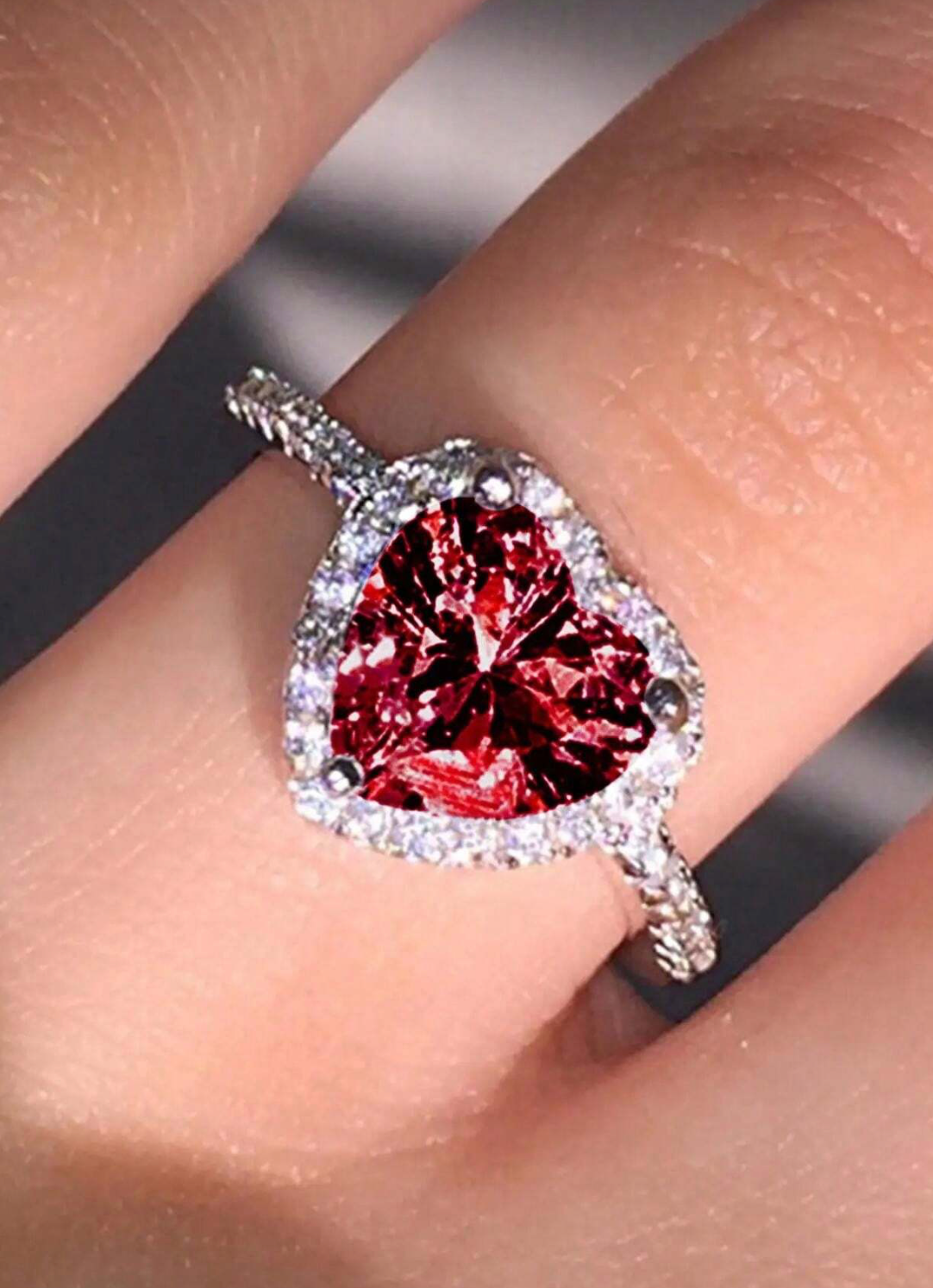 Heart Cubic Zirconia Ring for Women