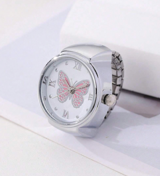 1pc Butterfly Pattern Watch Ring With Fashionable & Unique Design
