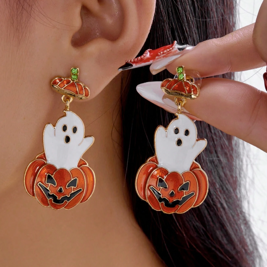 Halloween Pumpkin & Ghost Earrings