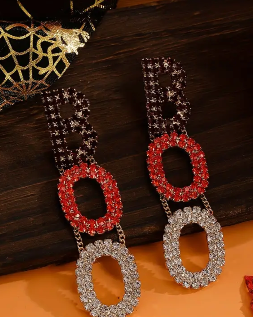 Festive Studded BOO Earrings – Charming and Luxurious Holiday Gift for Women 🎃✨
