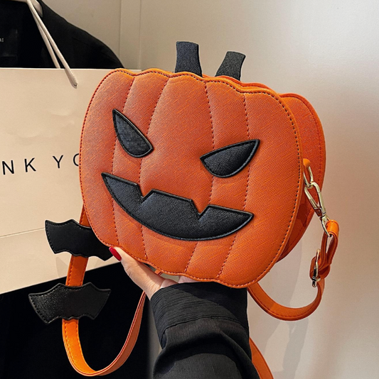 Funky Punk Style Steampunk Gothic Style Pumpkin Pattern Fashionable Crossbody Bag