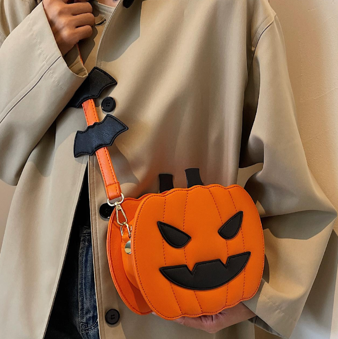 Funky Punk Style Steampunk Gothic Style Pumpkin Pattern Fashionable Crossbody Bag