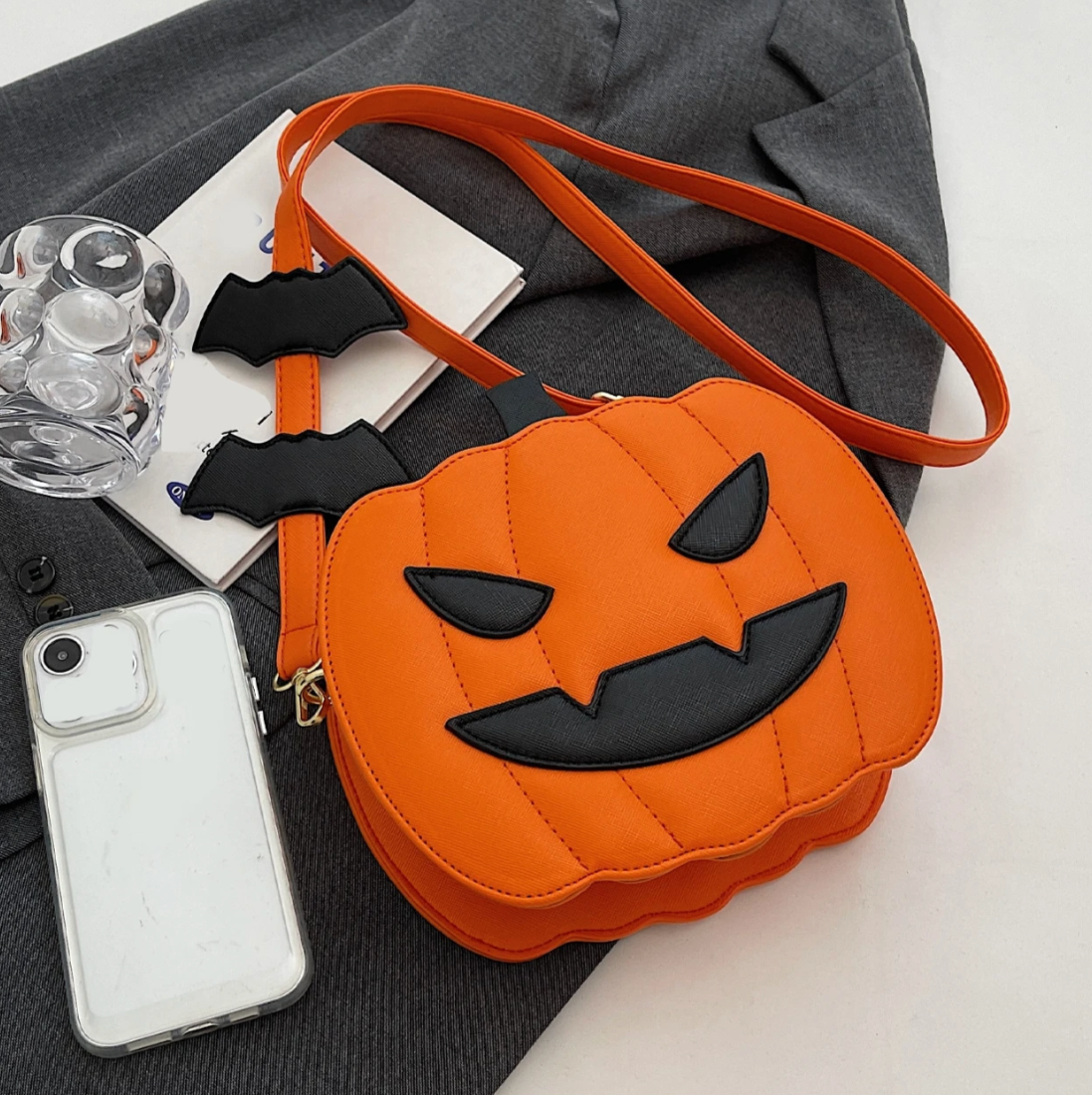 Funky Punk Style Steampunk Gothic Style Pumpkin Pattern Fashionable Crossbody Bag