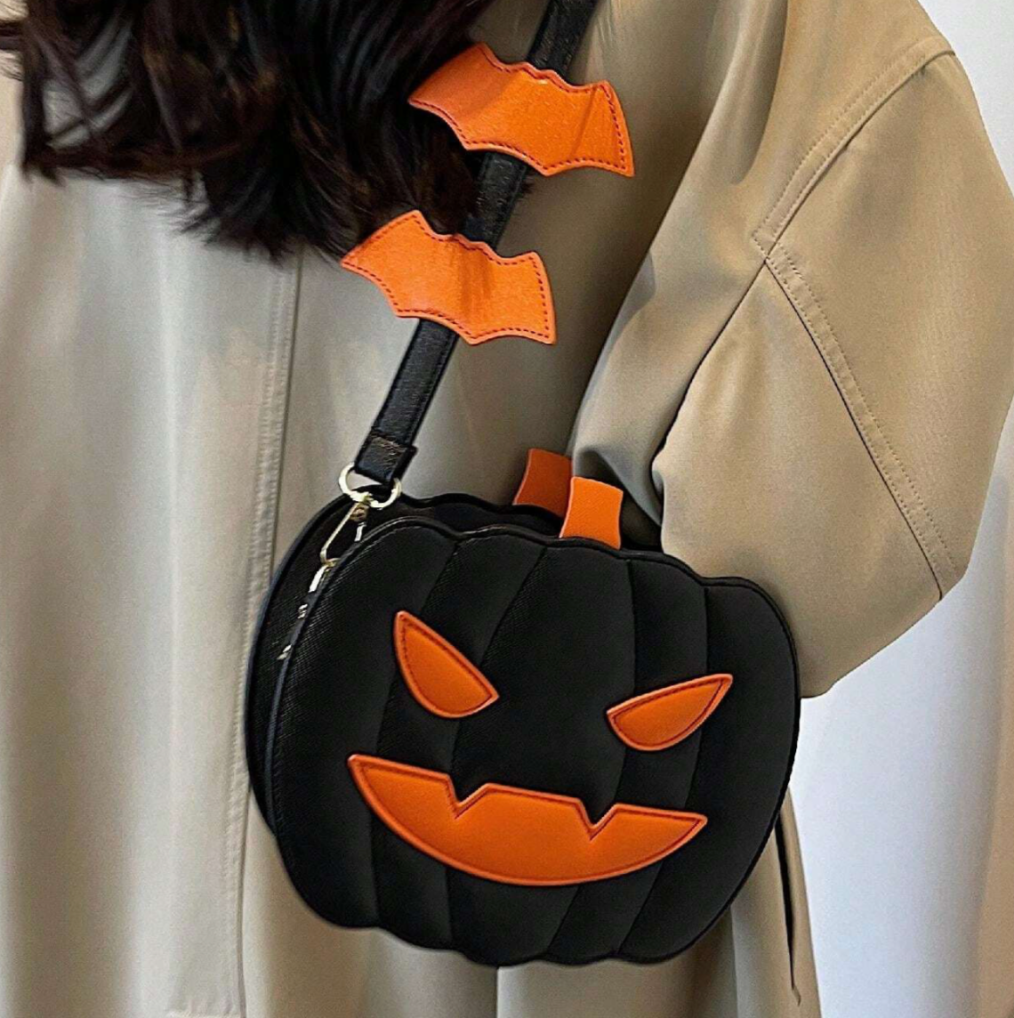 Funky Punk Style Steampunk Gothic Style Pumpkin Pattern Fashionable Crossbody Bag