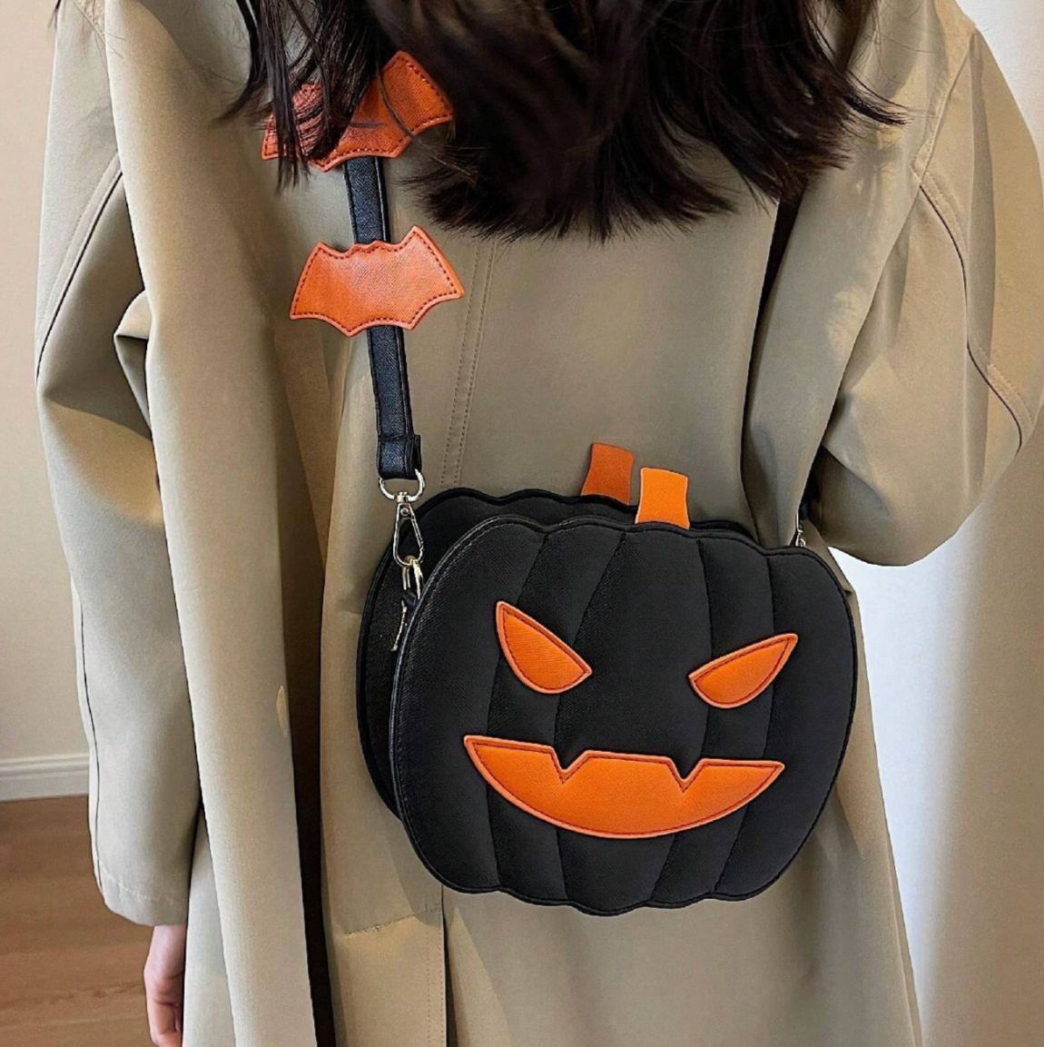 Funky Punk Style Steampunk Gothic Style Pumpkin Pattern Fashionable Crossbody Bag