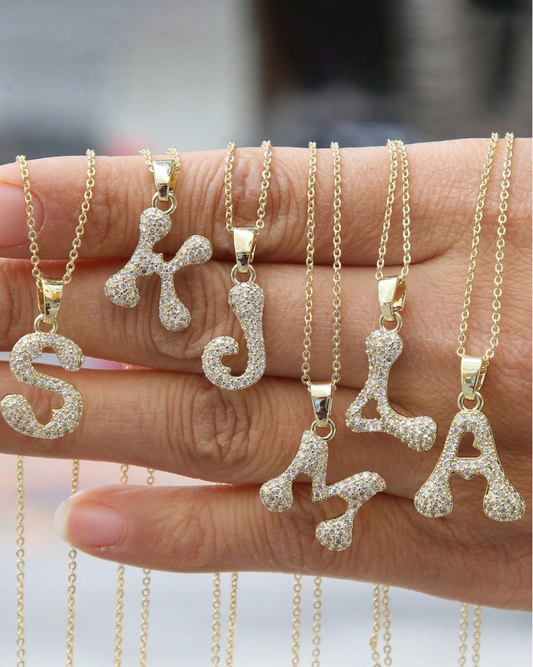 Zirconia Crystal 26 A–Z Letters Necklace – Personalized Initial Necklace for Women & Girls