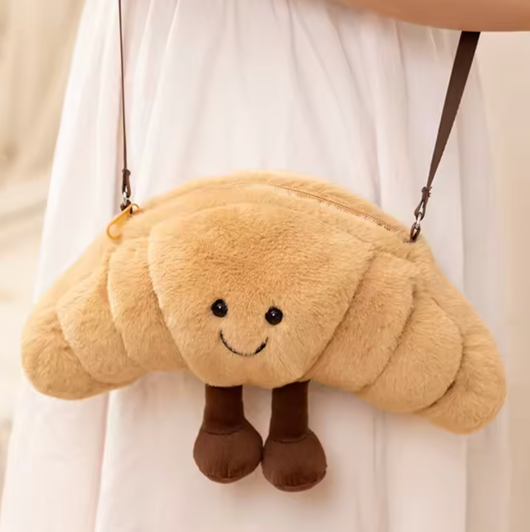 Cute Croissant Plush Purse