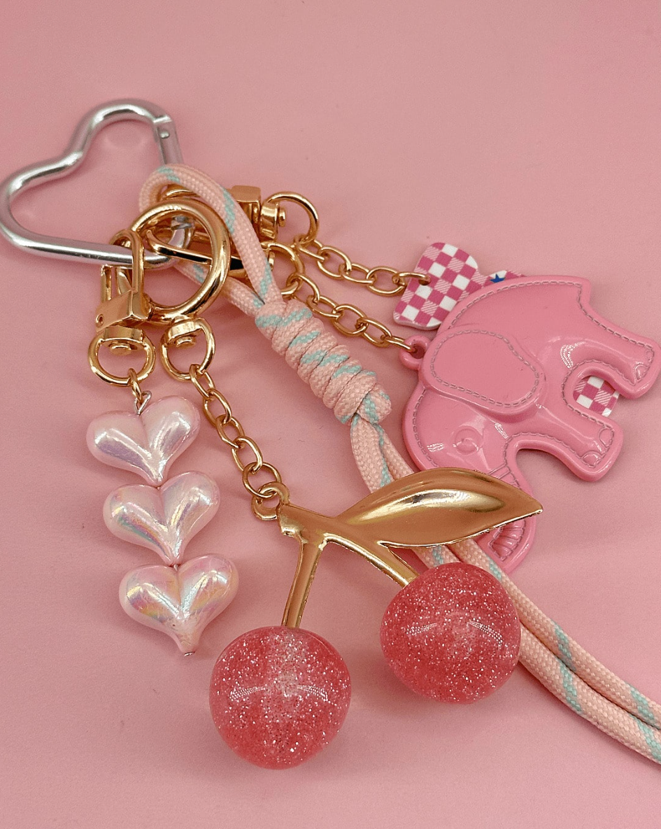 Sparkly Cherry Bag Charm