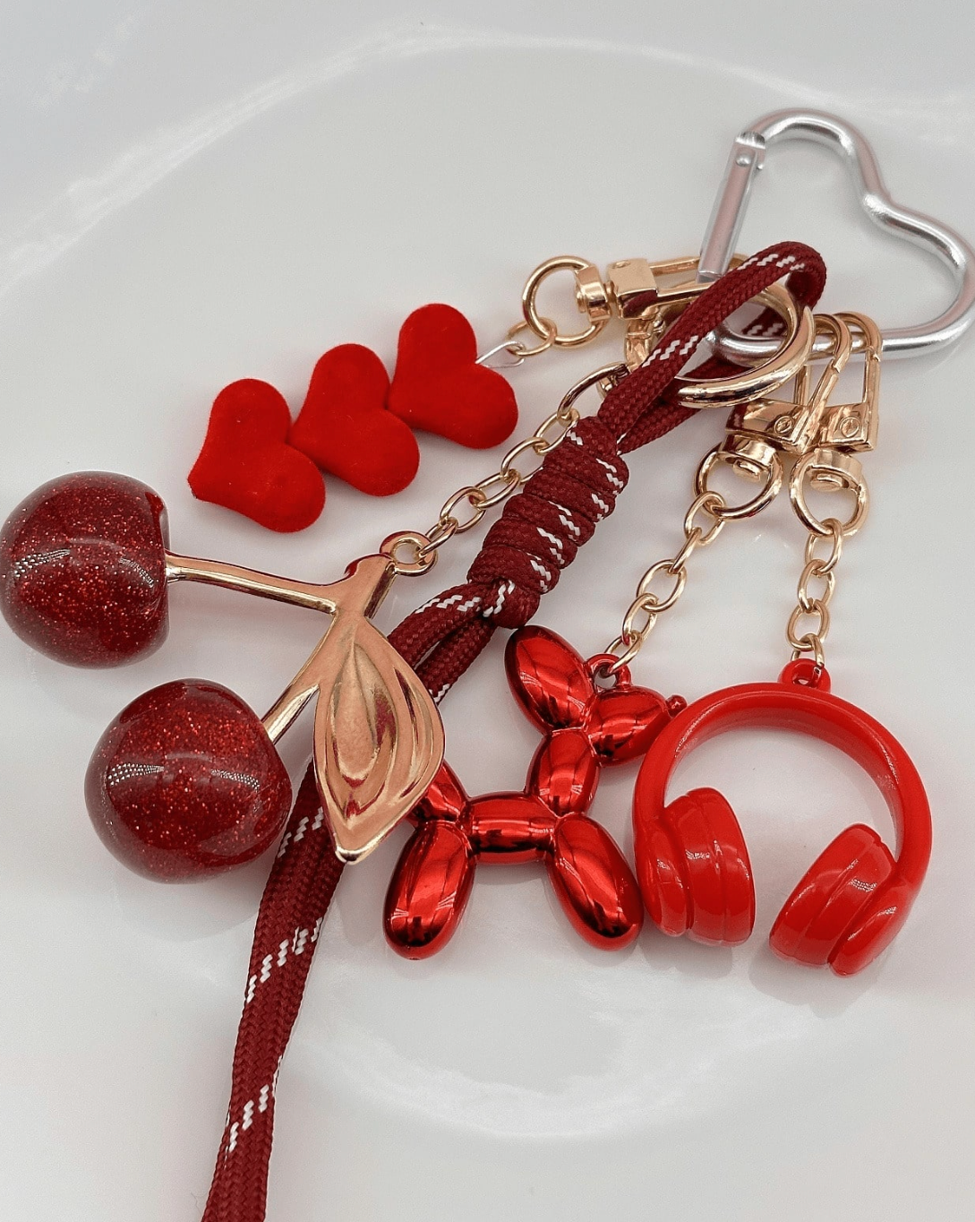 Sparkly Cherry Bag Charm