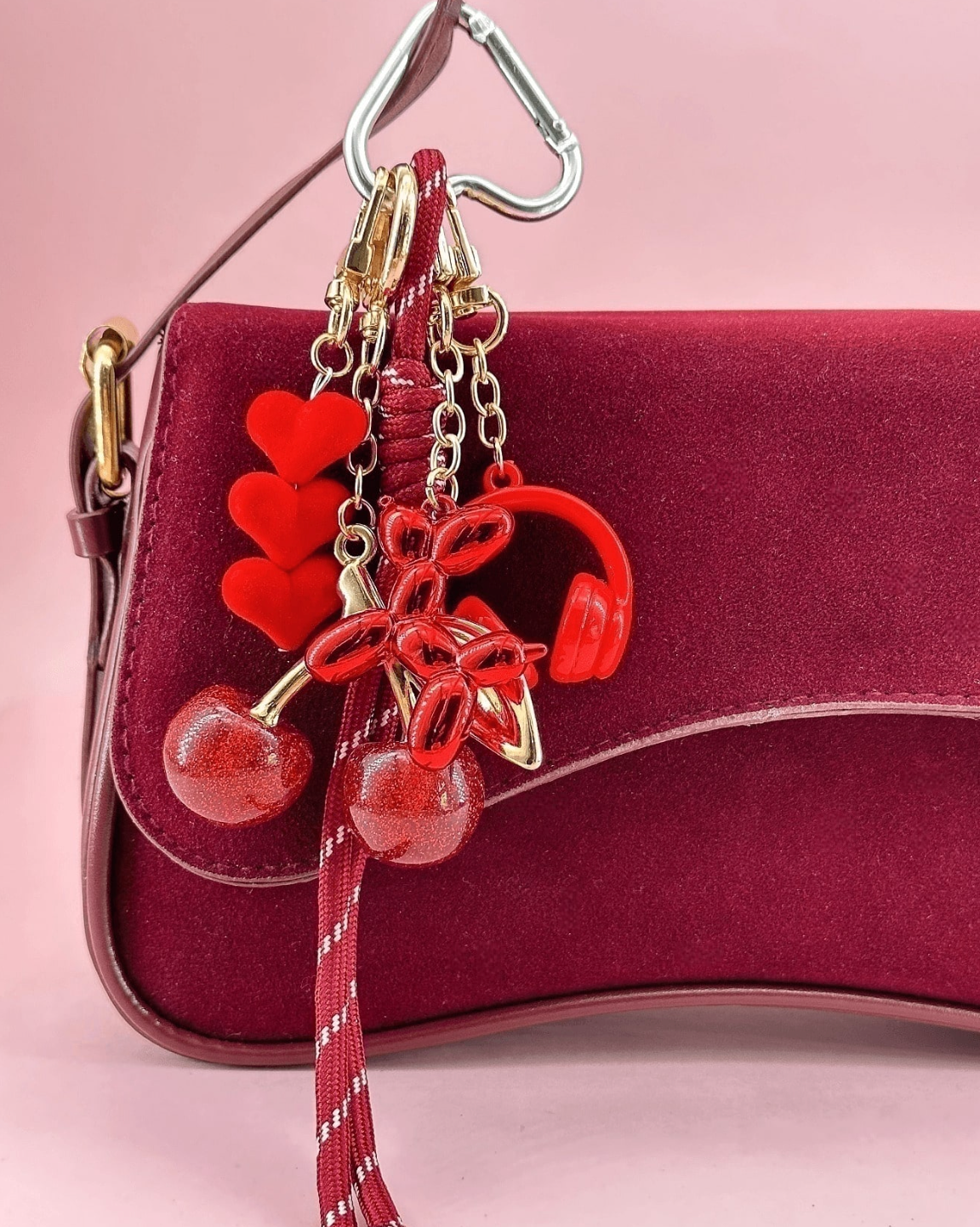 Sparkly Cherry Bag Charm