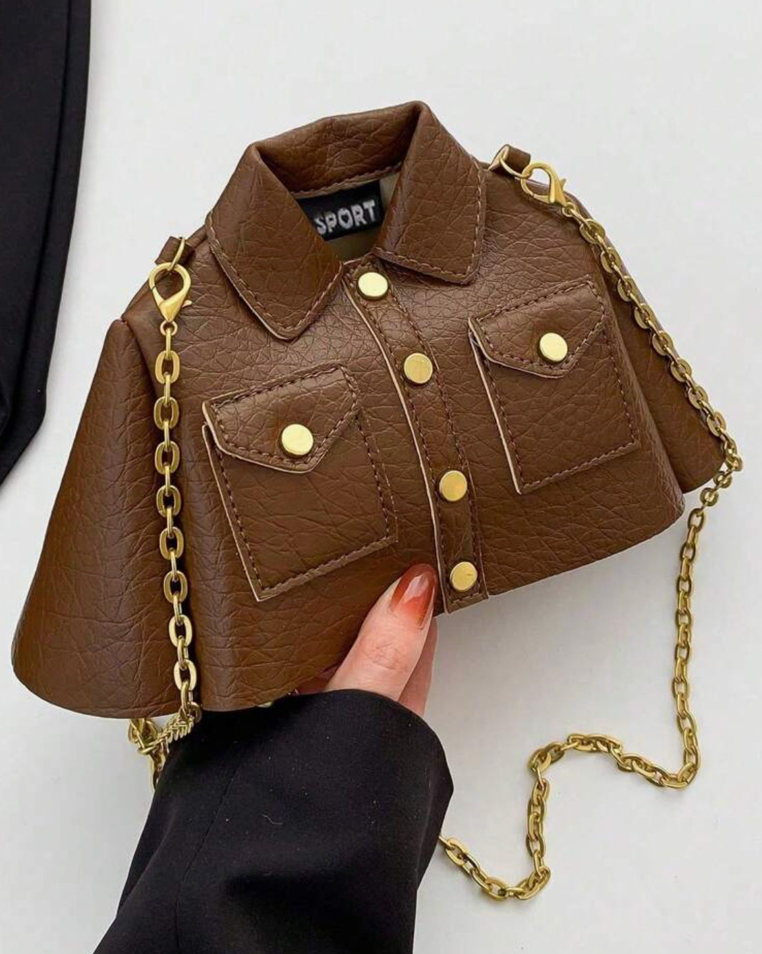 1pc Vintage Oil Leather Personality Bag