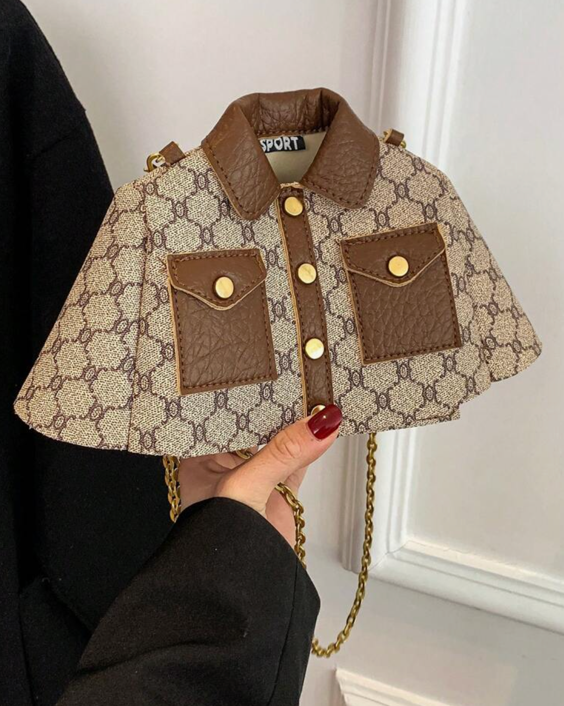 1pc Vintage Oil Leather Personality Bag