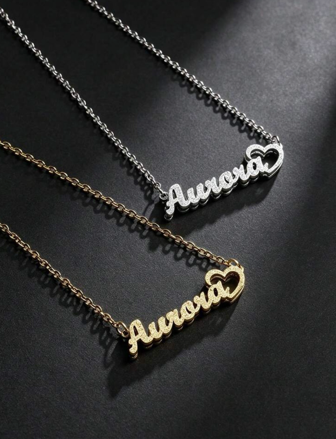 [Made-to-Order] Frosted Double-Layer Costum Name Necklace, 7-12 Business Day Processing Time