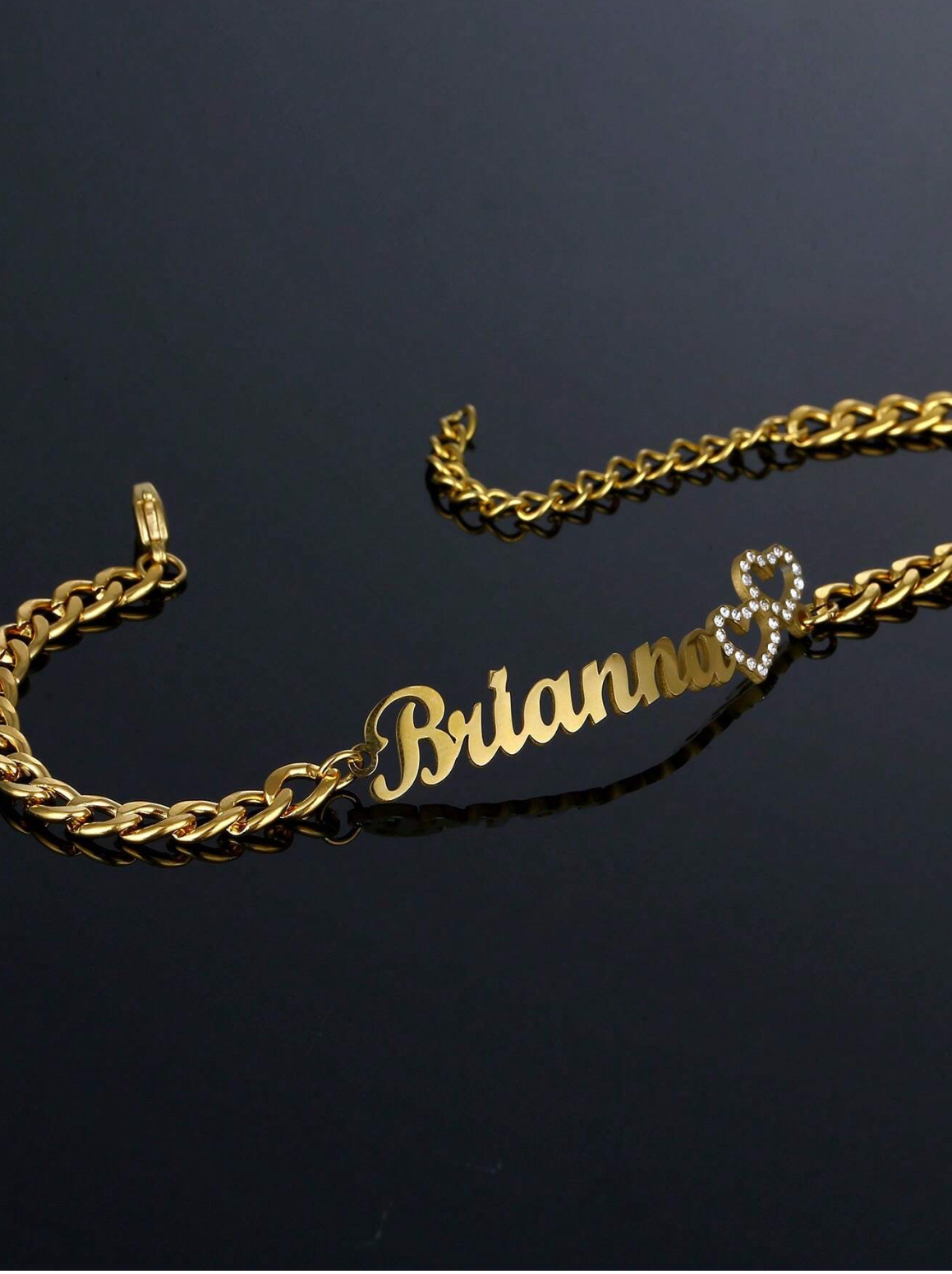 [Made-to-Order] Customized Zirconia Heart Name Bracelet For Men & Women, 7-12 Business Days Processing Time