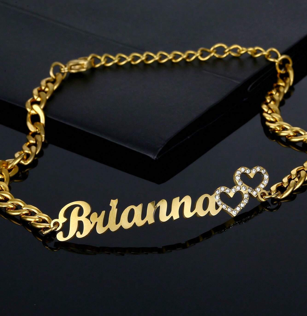 [Made-to-Order] Customized Zirconia Heart Name Bracelet For Men & Women, 7-12 Business Days Processing Time