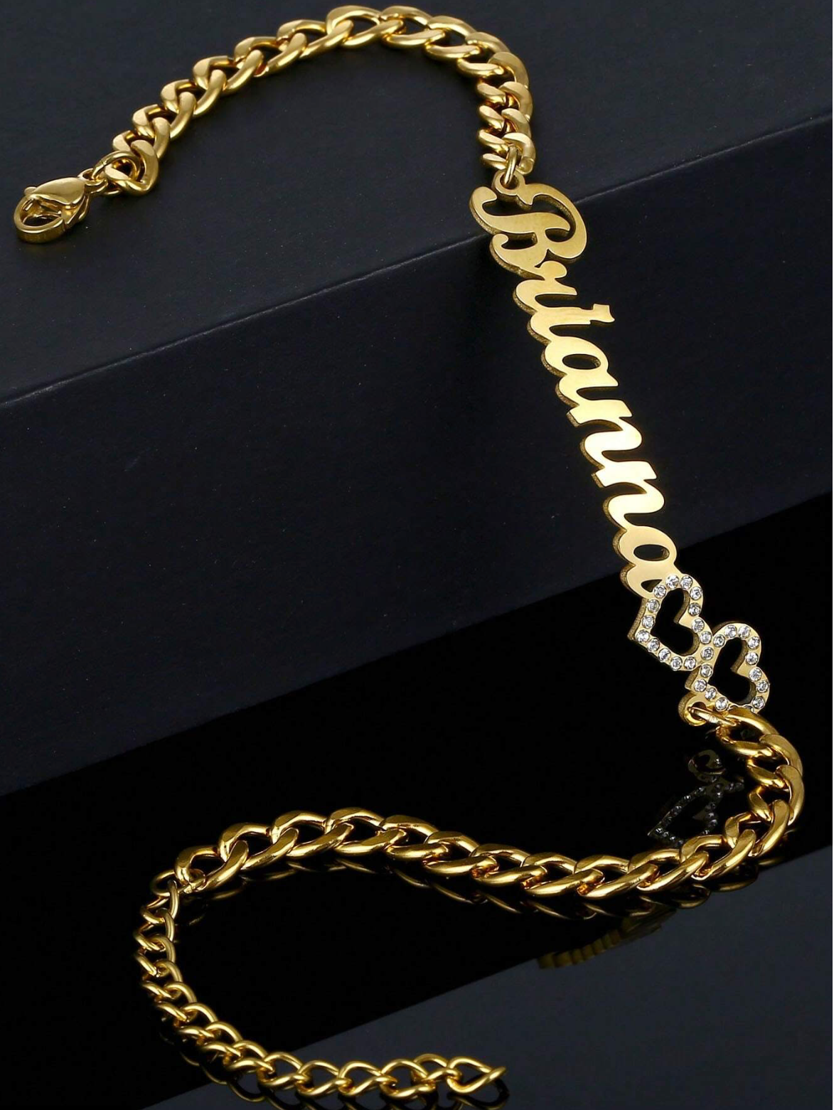 [Made-to-Order] Customized Zirconia Heart Name Bracelet For Men & Women, 7-12 Business Days Processing Time
