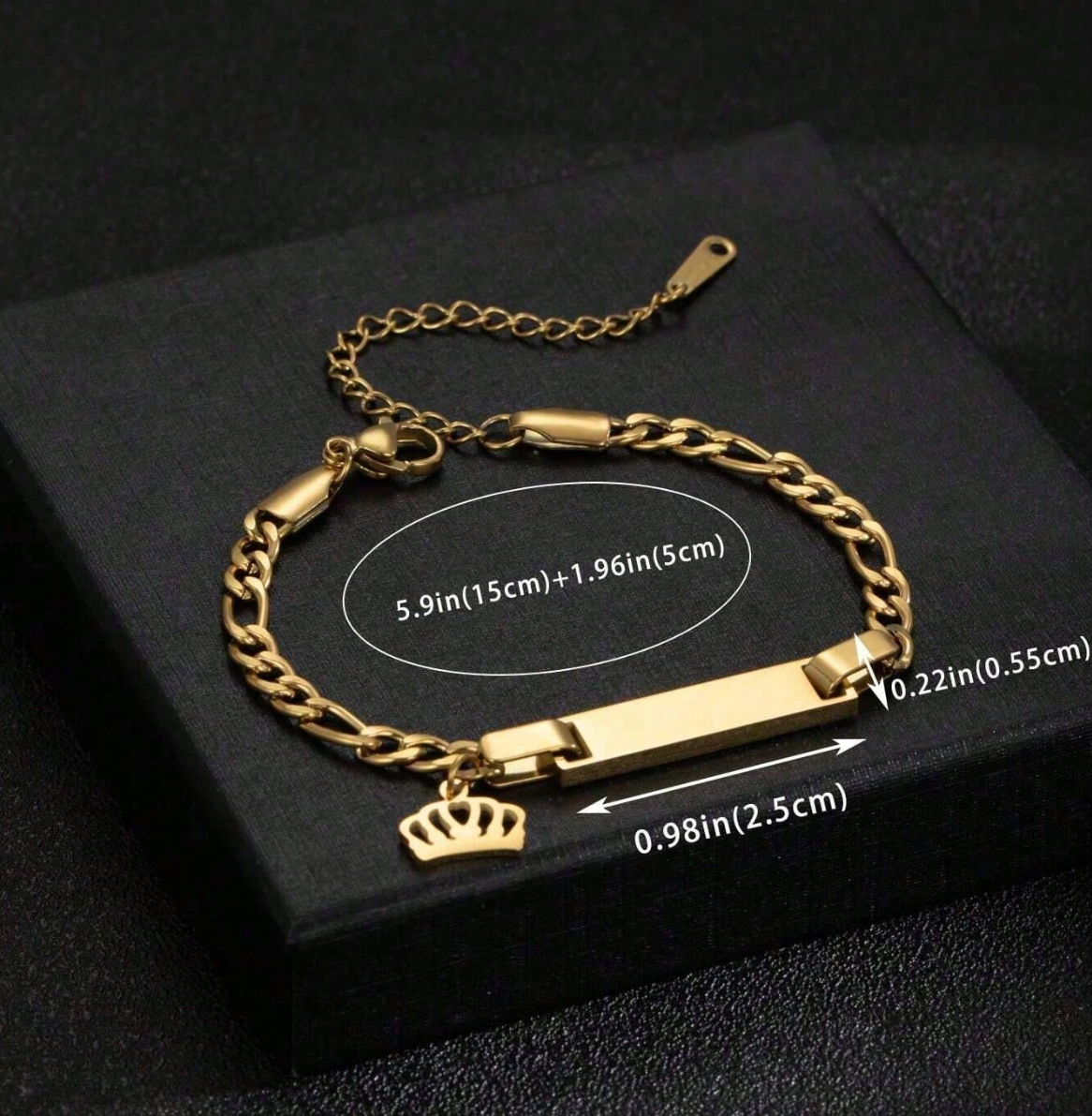 [Made-to-Order] Custom Engraved Name Plate Bracelet, 7-12 Business Days Processing Time