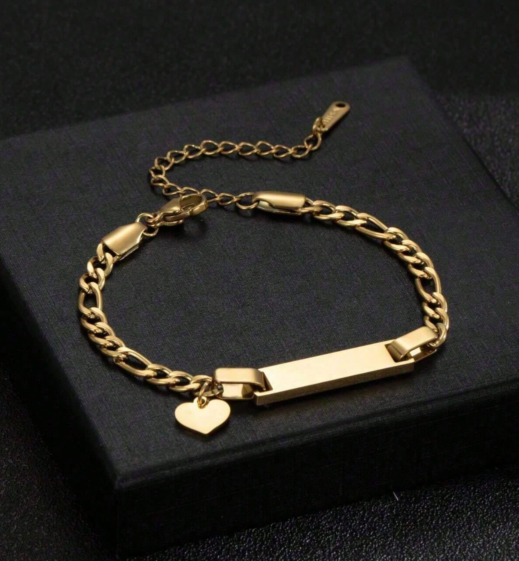 [Made-to-Order] Custom Engraved Name Plate Bracelet, 7-12 Business Days Processing Time