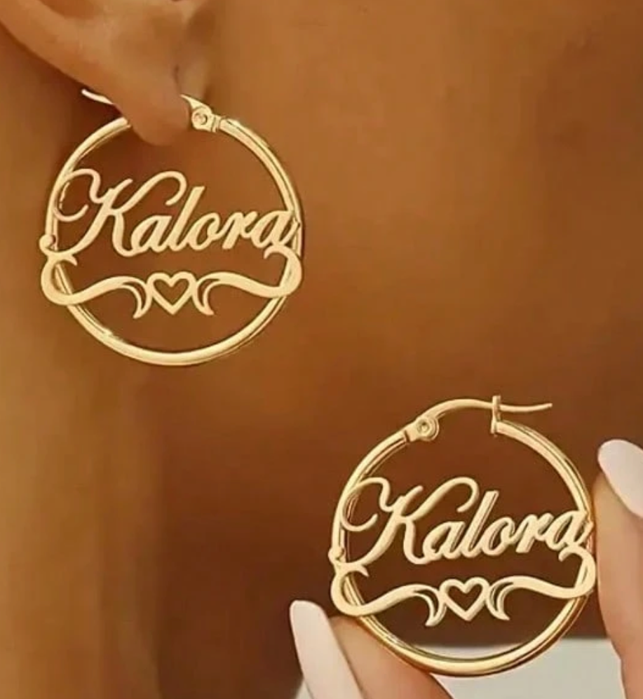 Costum Name Hoop Earrings