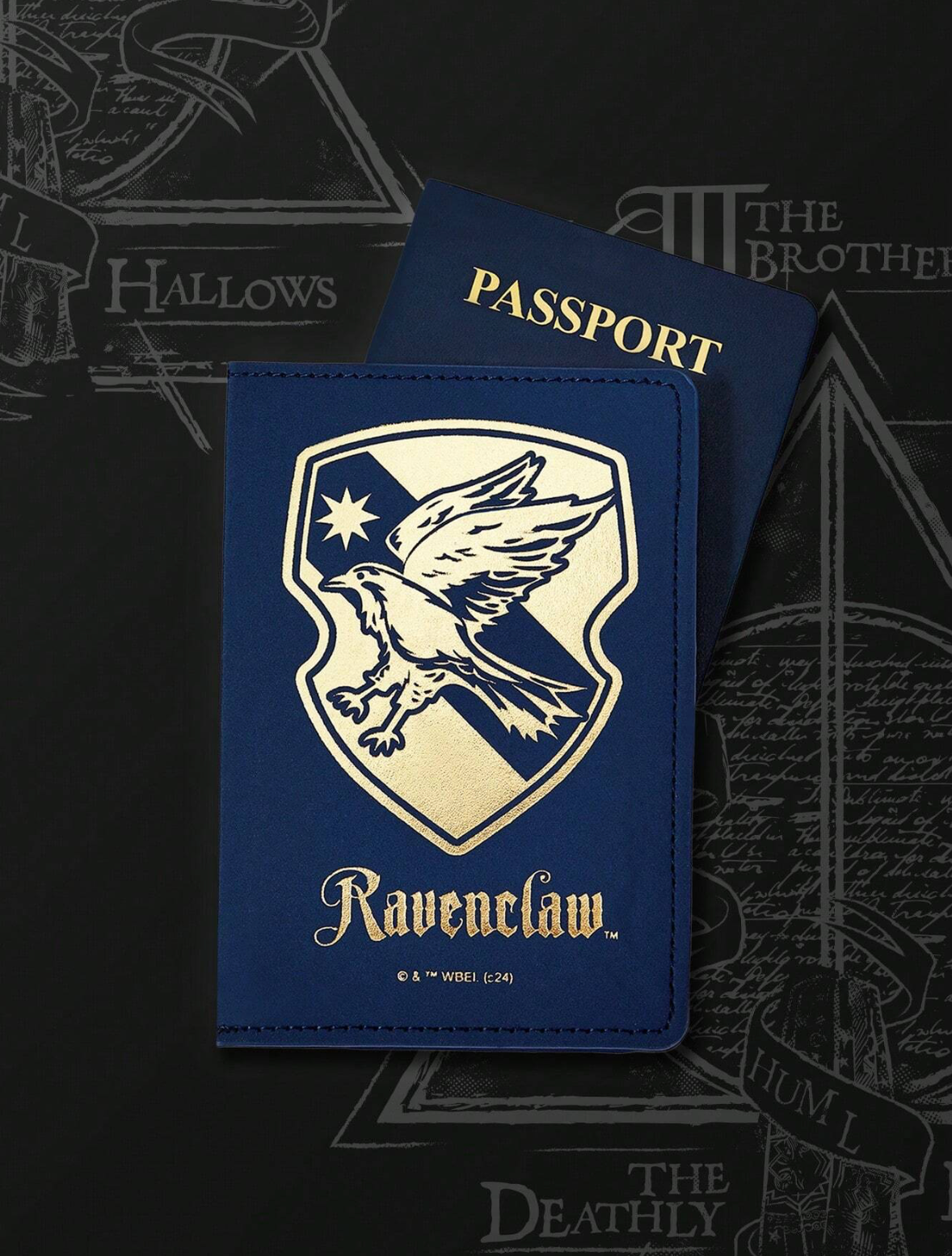 Harry Potter Fashion PU Leather Foil Emblem Print Passport Holder