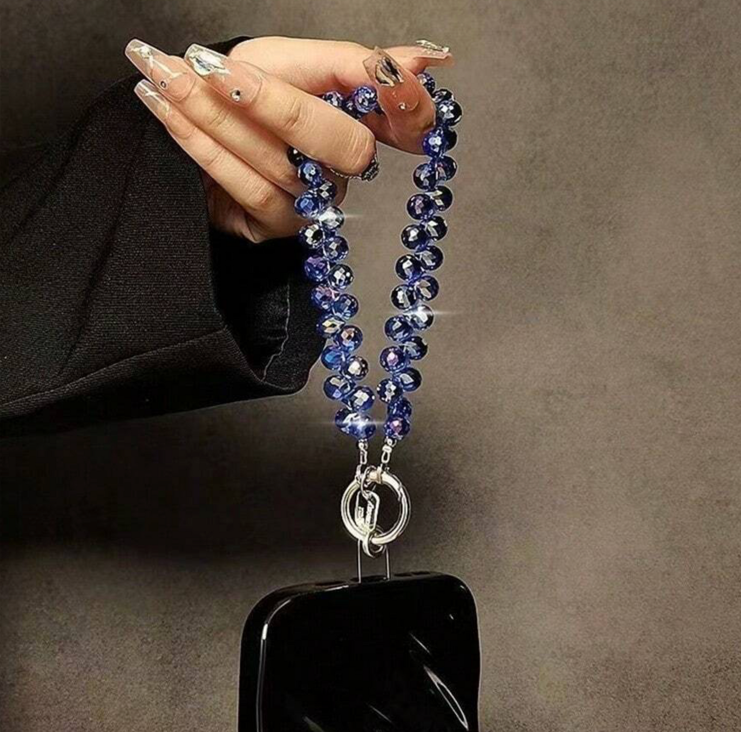 Luxury Crystal Bead Detachable Wrist Strap – Elegant Chain for Handbags, Phone Cases & Keychains