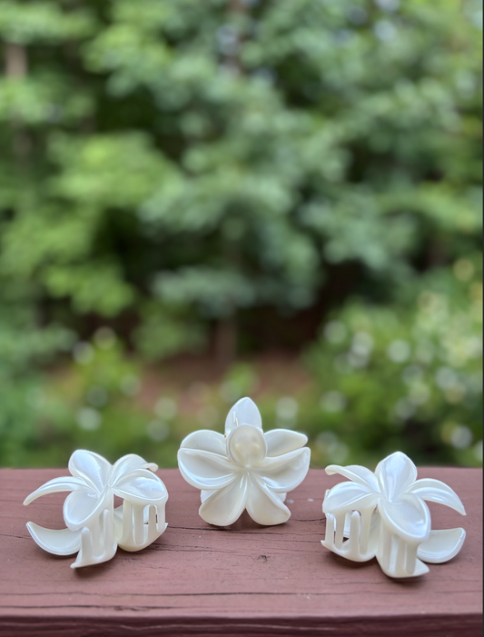 1 Pc White Flower Hair Claw, Beautiful Hair Accessory for Women & Girls, Perfect Gift for Birthdays or Special Occasions, Buy 2 Get 1 Free
