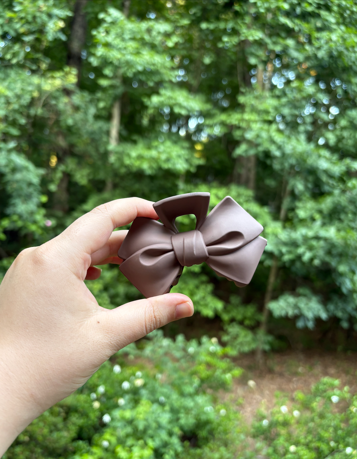 1 Pc Women 3.54in White Khaki Brown Bow Hair Claws Clips