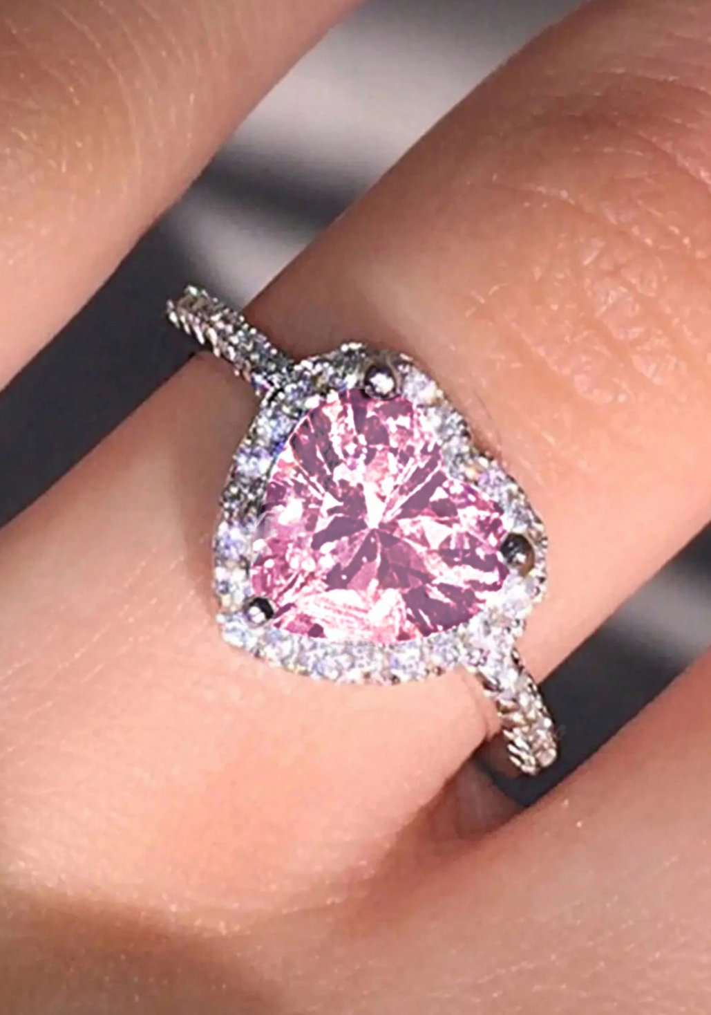 Heart Cubic Zirconia Ring for Women