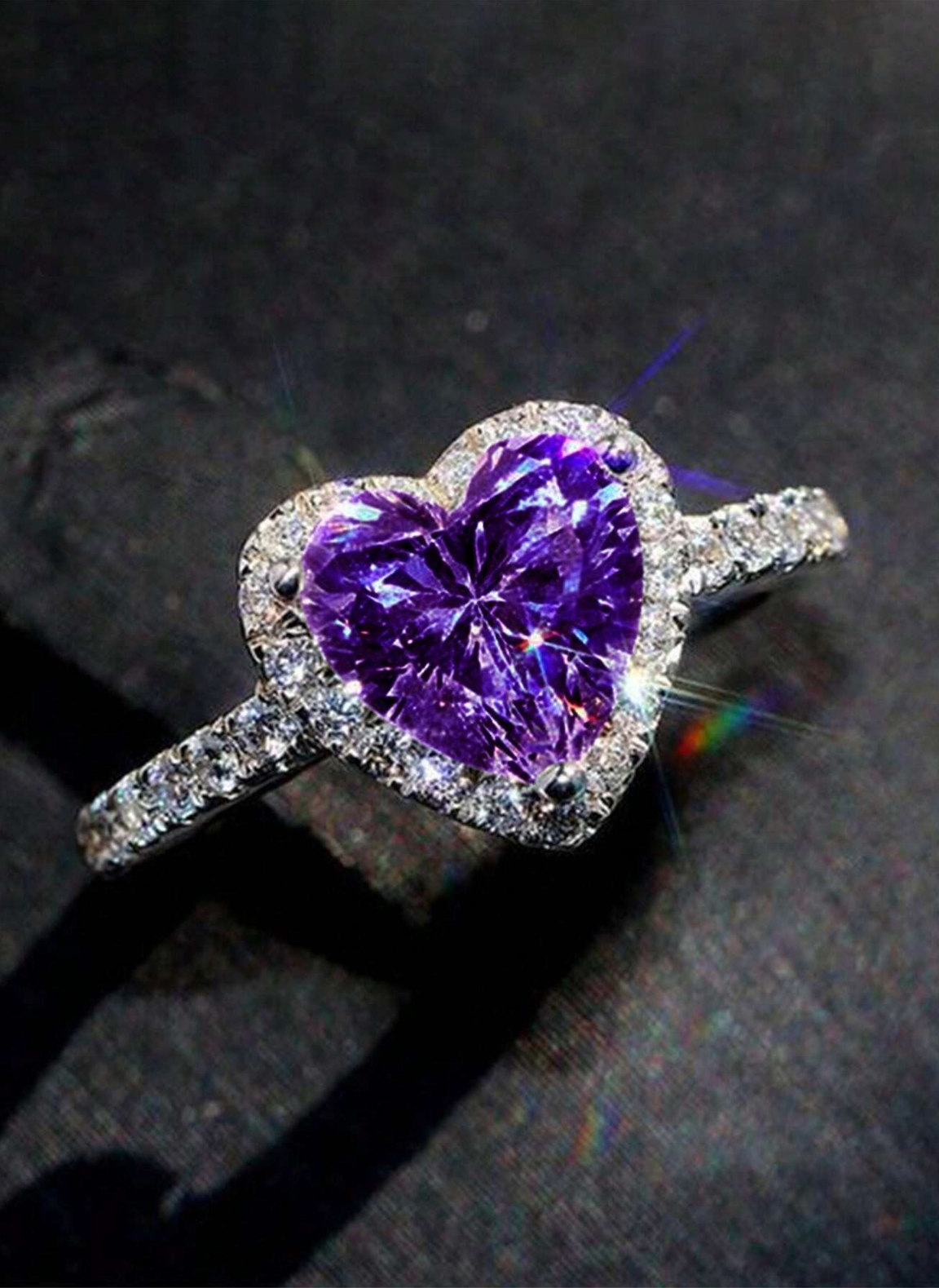 Heart Cubic Zirconia Ring for Women