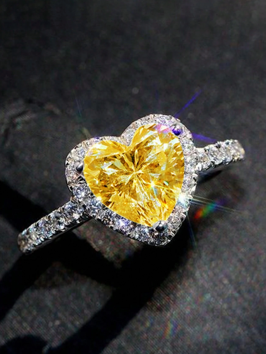 Heart Cubic Zirconia Ring for Women
