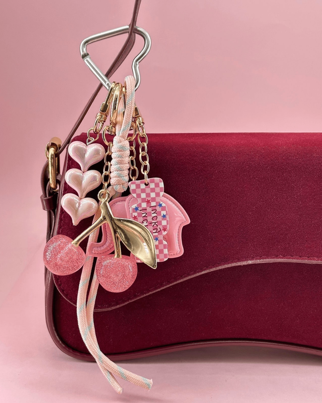 Sparkly Cherry Bag Charm