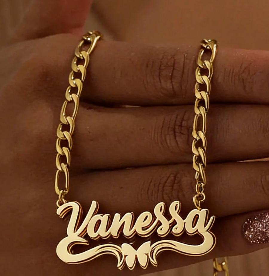 [Made-to-Order] Costum Name Stainless Steel Double-layer Necklace, 7-12 Business Day Processing Time