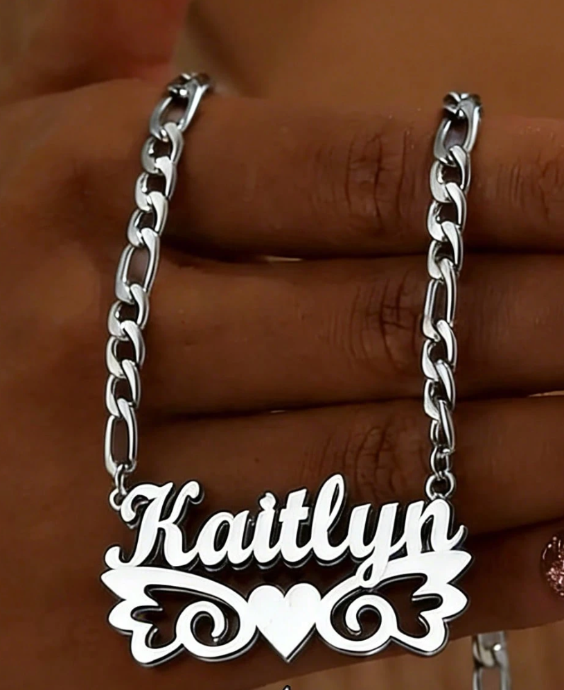 [Made-to-Order] Costum Name Stainless Steel Double-layer Necklace, 7-12 Business Day Processing Time