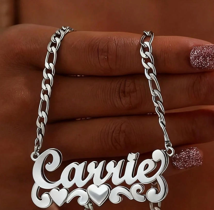 [Made-to-Order] Costum Name Stainless Steel Double-layer Necklace, 7-12 Business Day Processing Time