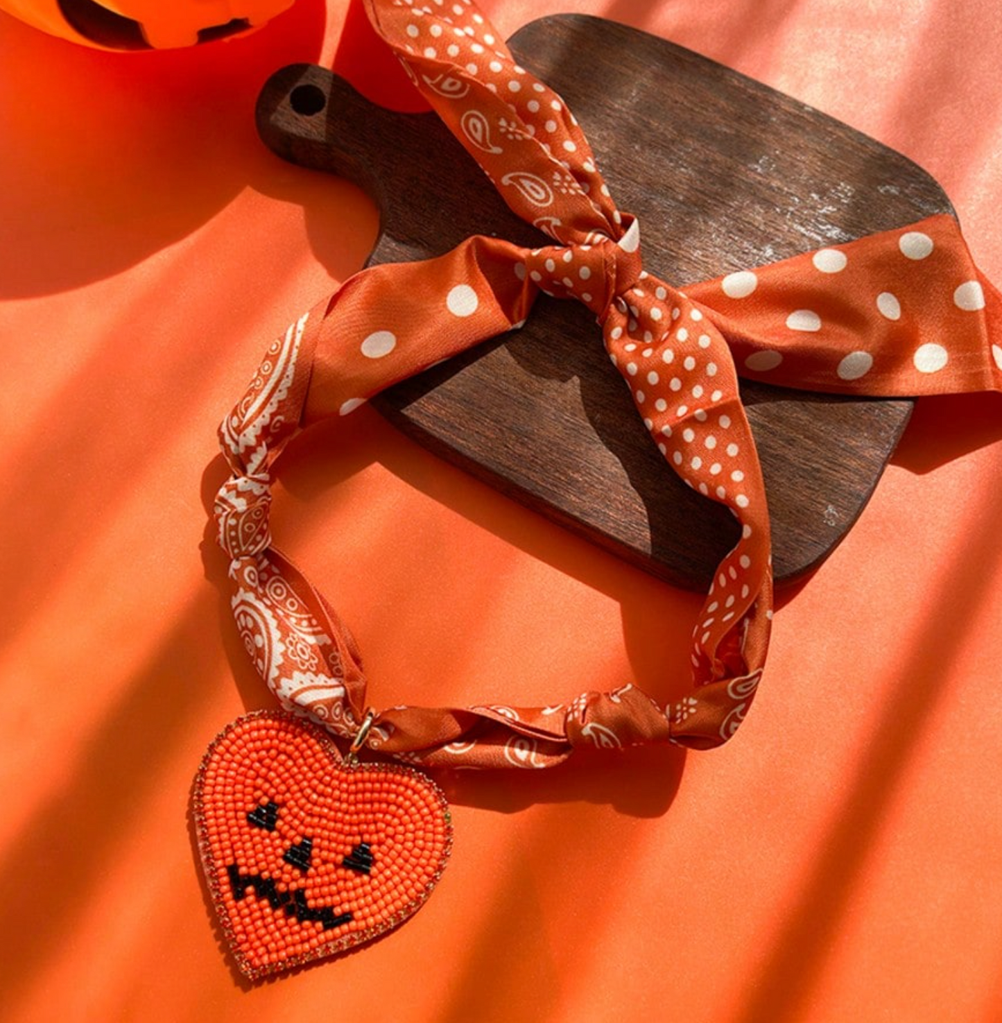 Halloween Beaded Scarf Necklace