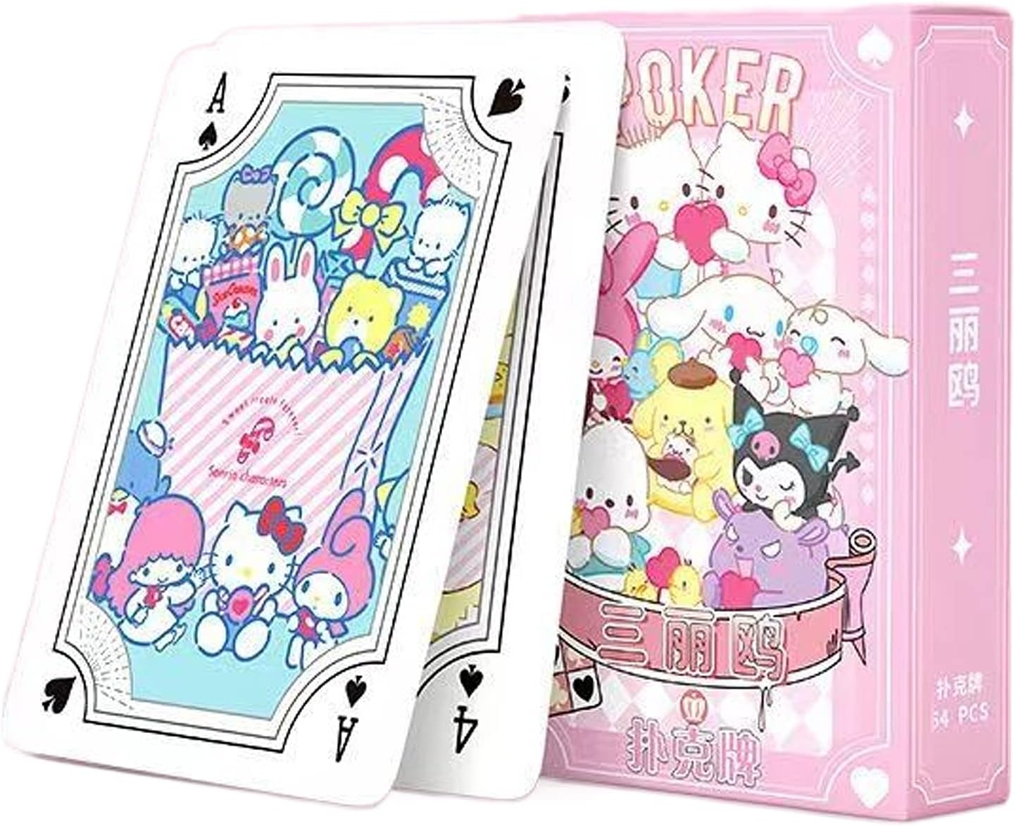 Anime Playing Cards for Card Games Poker Cards Cute Cartoons Deck of Cards Table Game Cards, 54 Pcs