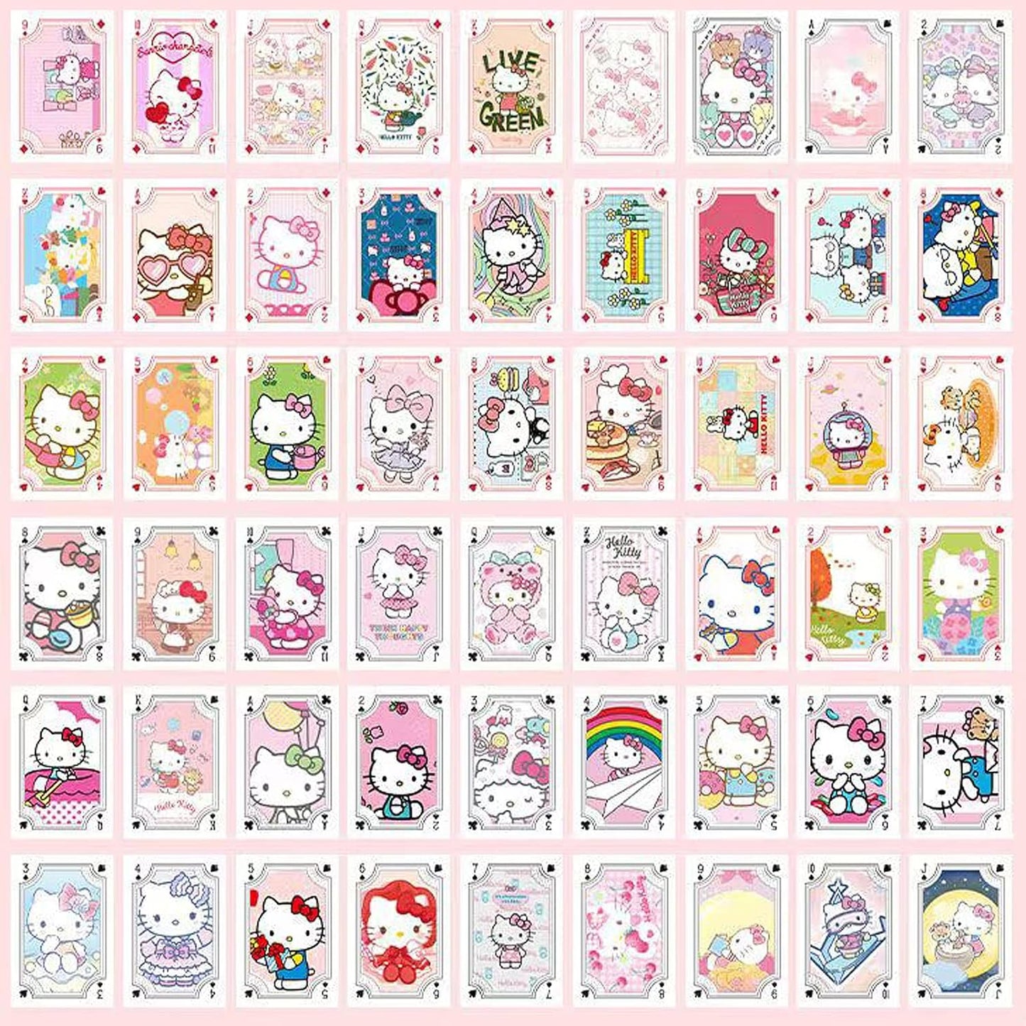 Anime Playing Cards for Card Games Poker Cards Cute Cartoons Deck of Cards Table Game Cards, 54 Pcs