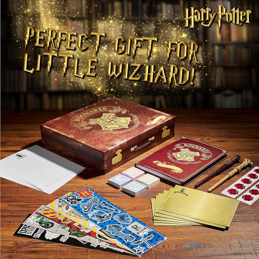 PrestigeQuill Harry Potter Stationery Set: Notebook, Wand Pen, Letter Kit & Stickers