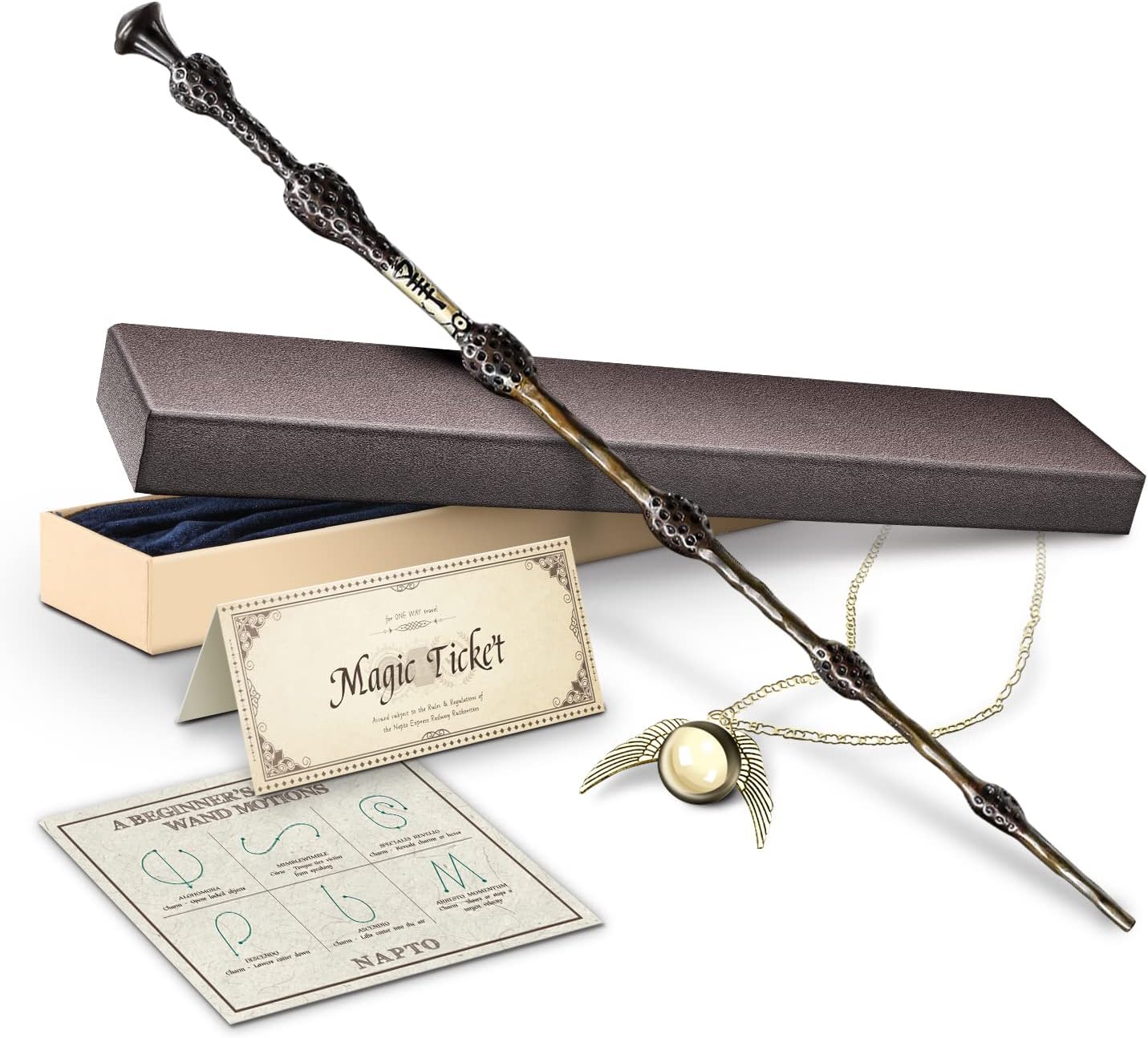 Wizard Wand, Witches Cosplay Magic Wands, Necklace Included