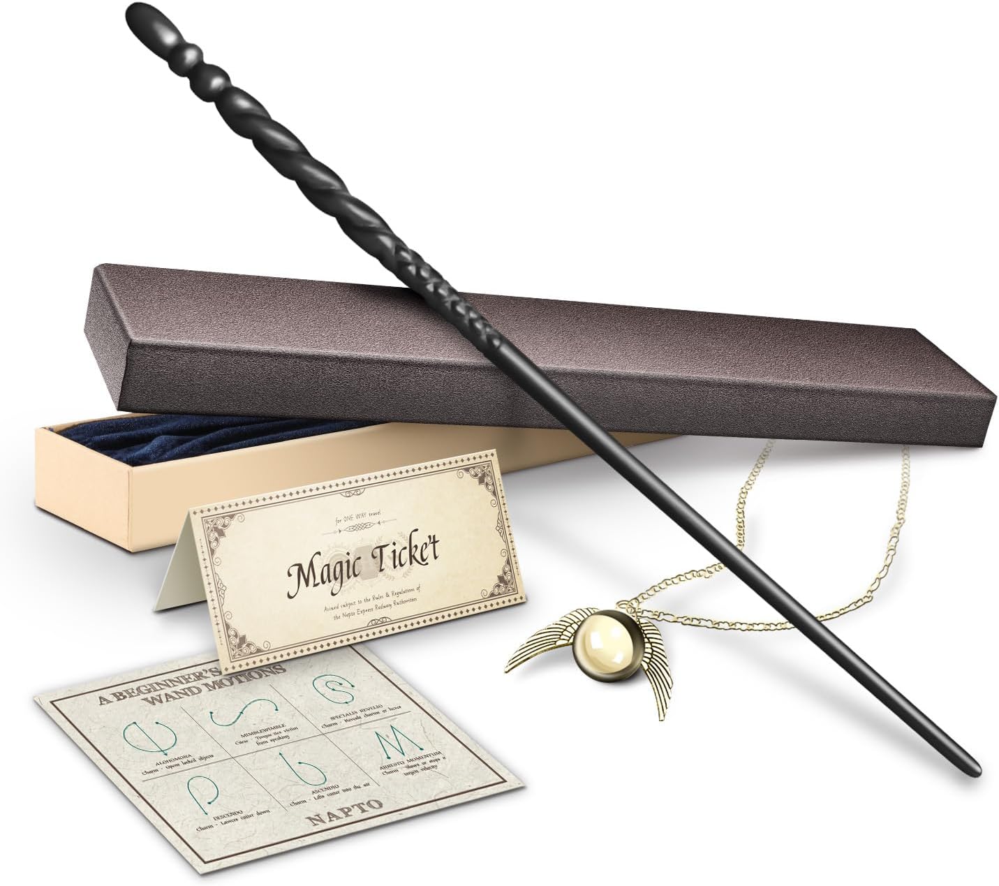 Wizard Wand, Witches Cosplay Magic Wands, Necklace Included