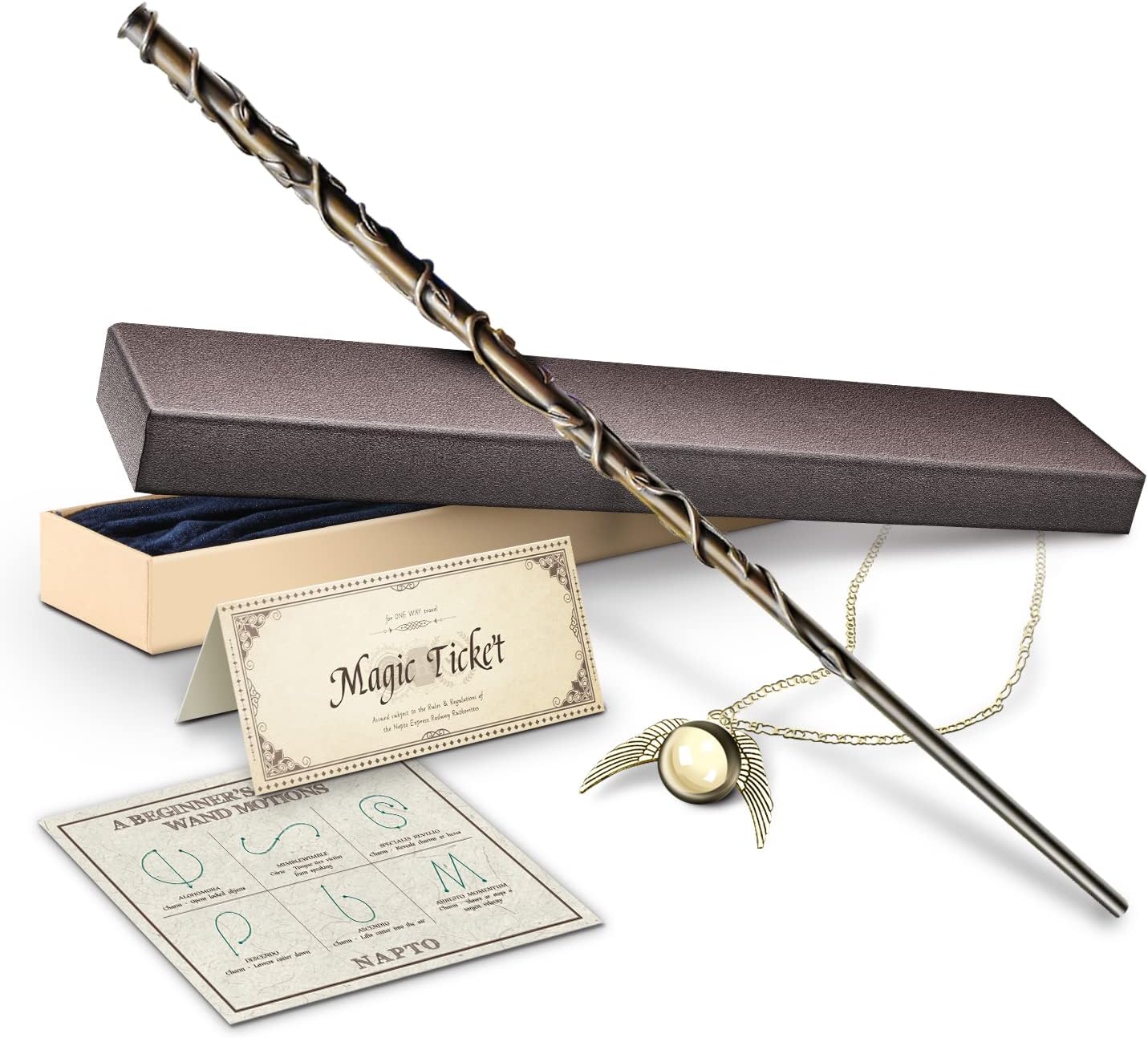 Wizard Wand, Witches Cosplay Magic Wands, Necklace Included