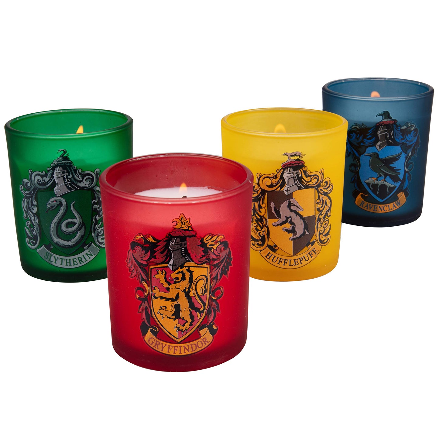 Magical Glow: Harry Potter Hogwarts House Glass Votive Candles Set