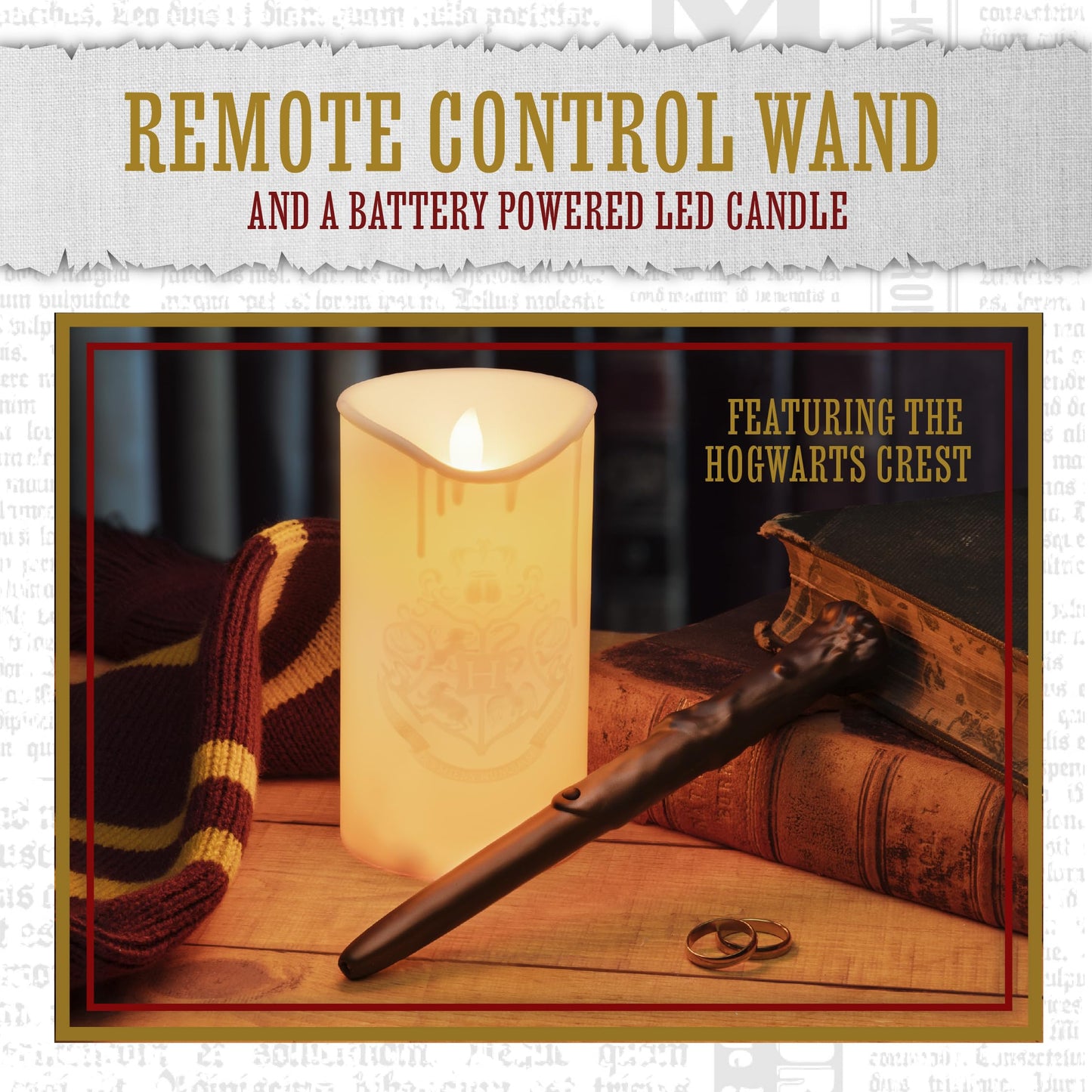 Paladone Hogwarts Crest Candle Light: Magical Wand Remote Control