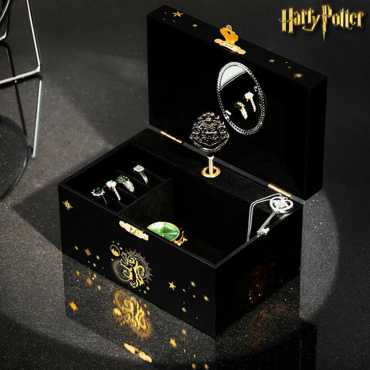 Harry Potter Musical Jewelry Box: Spinning Hogwarts Crest, Stylish Storage