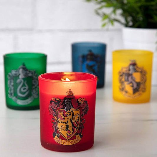 Magical Glow: Harry Potter Hogwarts House Glass Votive Candles Set