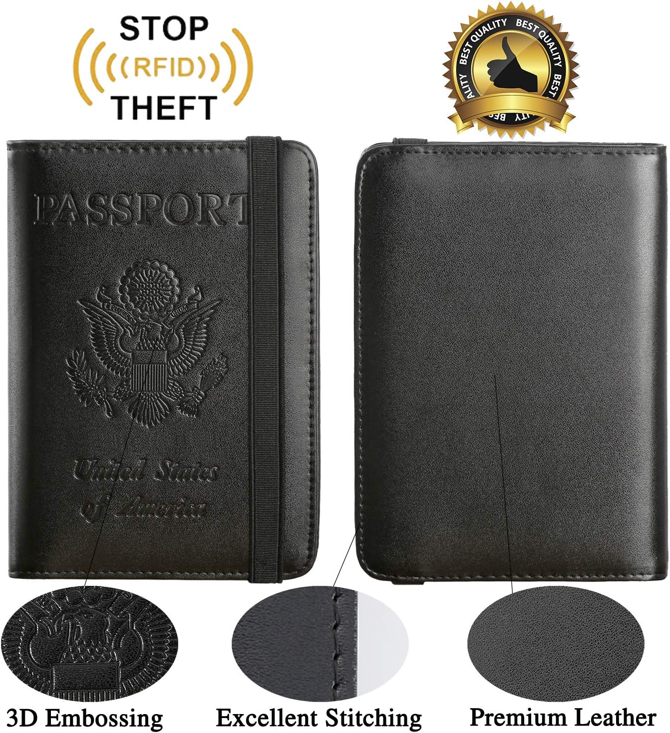 Premium RFID-Blocking Passport Holder Wallet – Leather Travel Essentials for Women with Card Slots & Secure Design