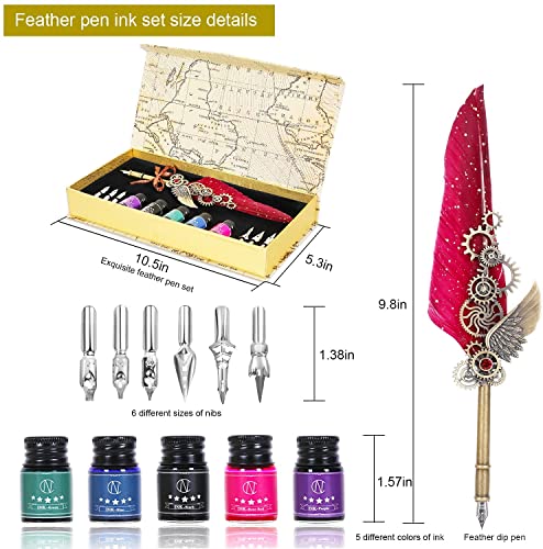 Feather Quill Pen Set - Inks, Nibs, Mechanical Quill