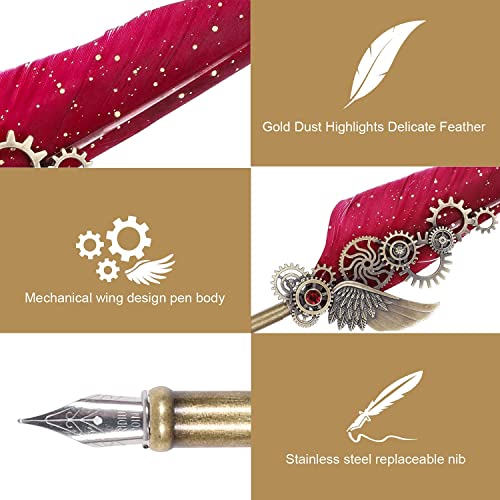 Feather Quill Pen Set - Inks, Nibs, Mechanical Quill