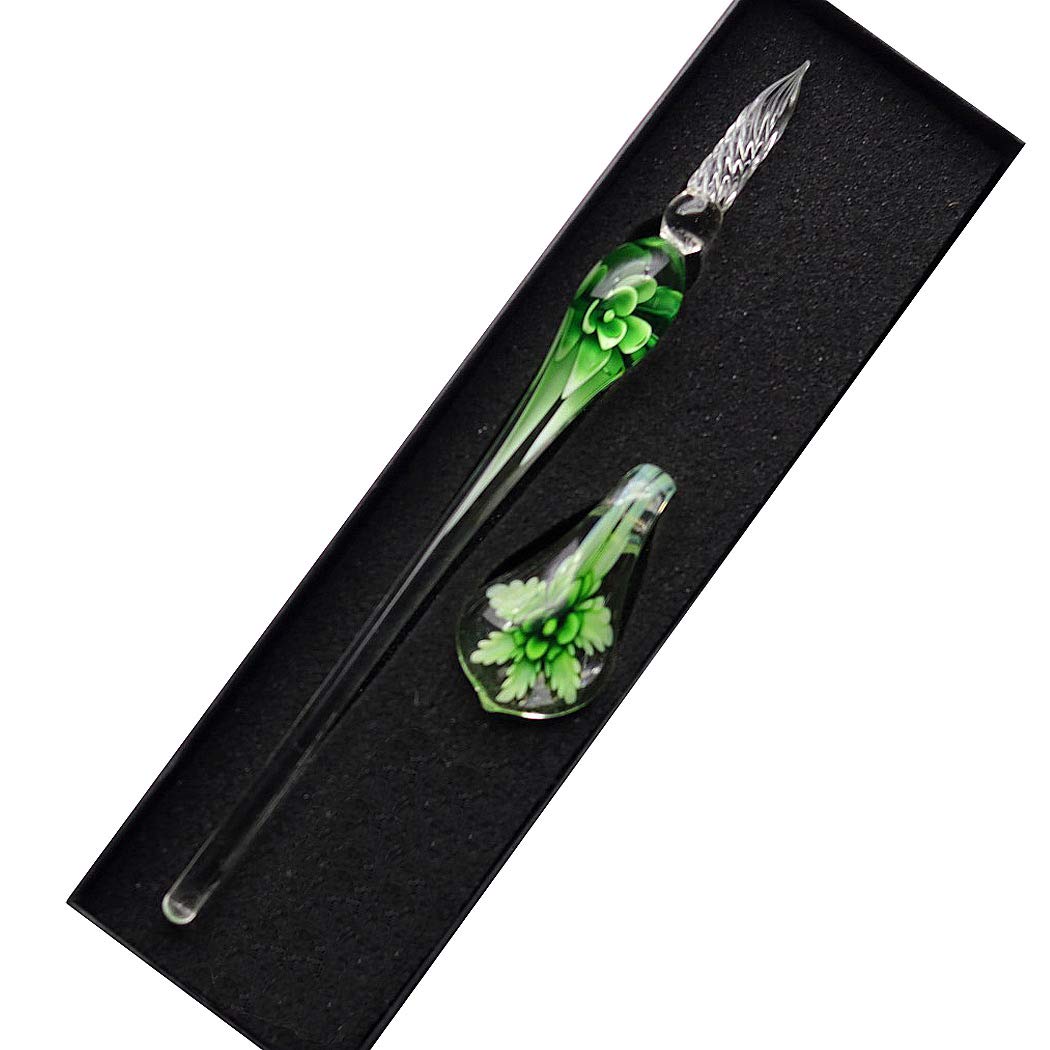 Crystal Glass Intarsia Dip Pen Fountain Pen Kit Vintage Calligraphy Signatures Pen