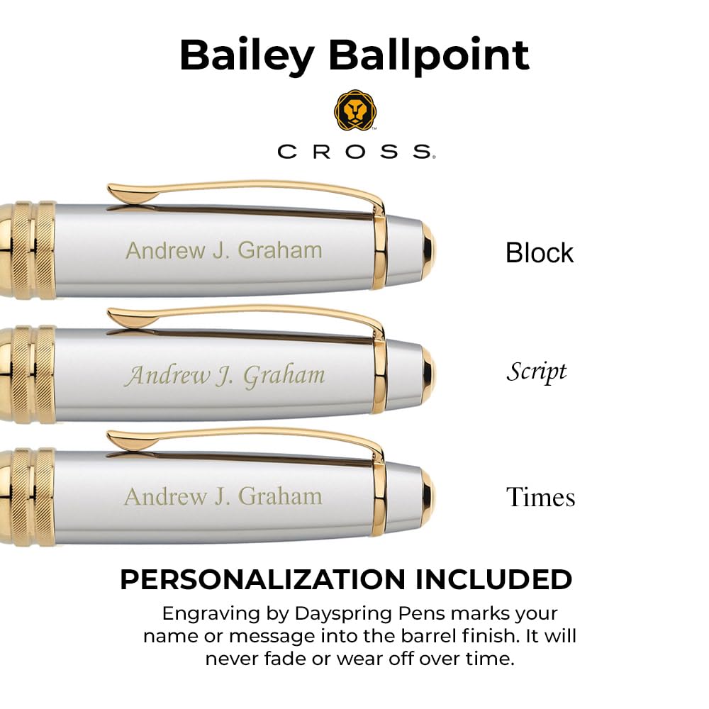 Prestigequill: Personalized Cross Bailey Medalist Ballpoint Pen for Business or Graduation